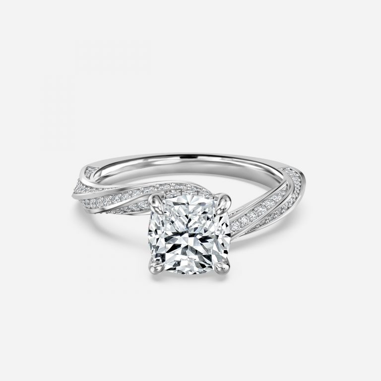 Cushion Hidden Halo Engagement Ring