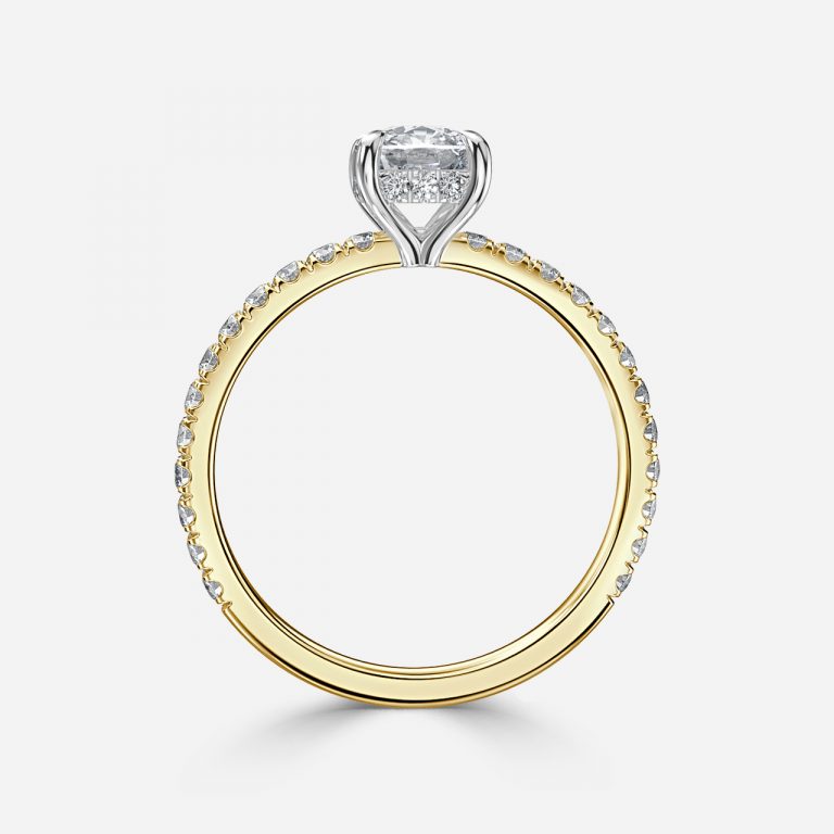 Cushion Hidden Halo Engagement Ring