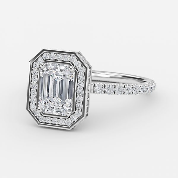 Emerald Halo Engagement Ring