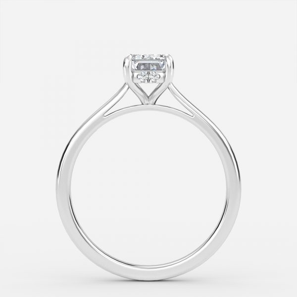 Emerald Hidden Halo Engagement Ring