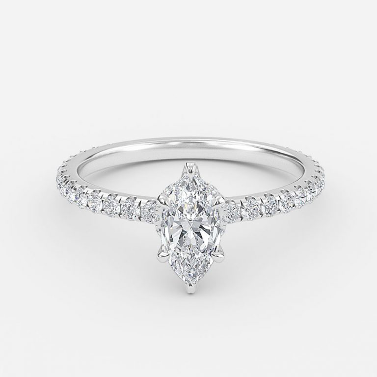 Marquise Hidden Halo Engagement Ring