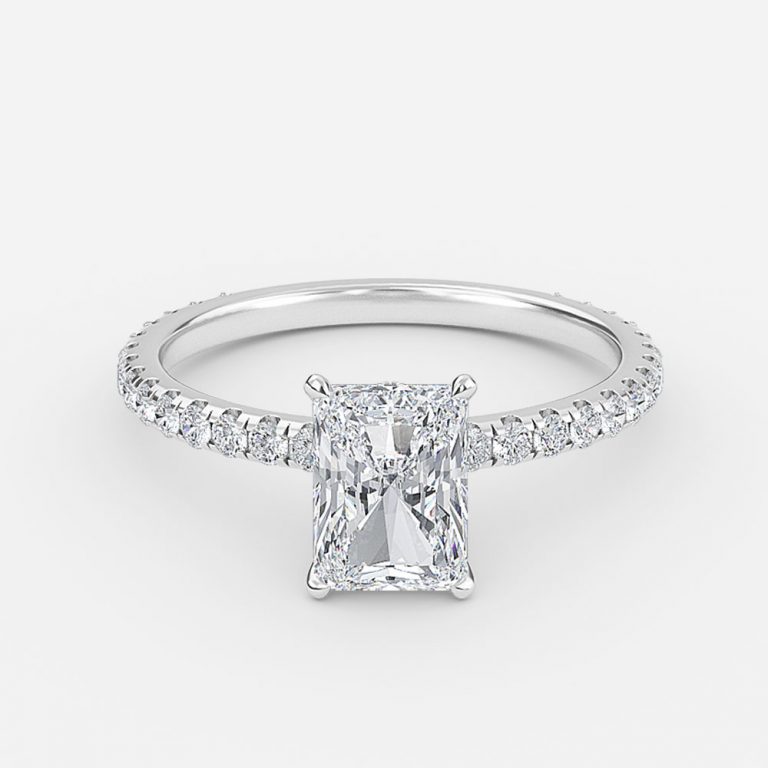 Radiant Hidden Halo Engagement Ring