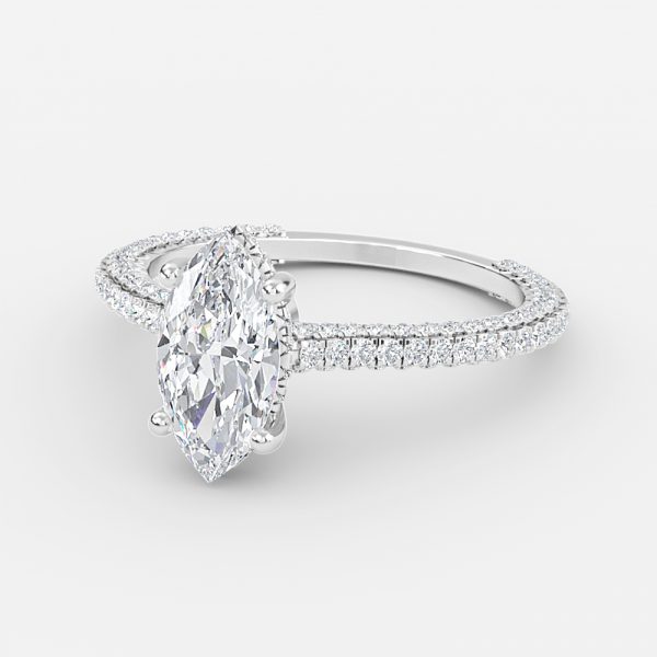 Marquise Hidden Halo Engagement Ring