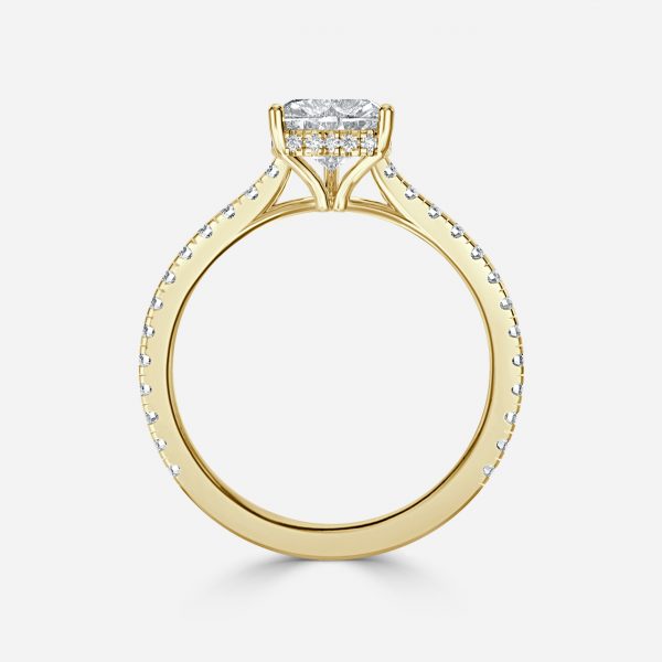 Heart Hidden Halo Engagement Ring