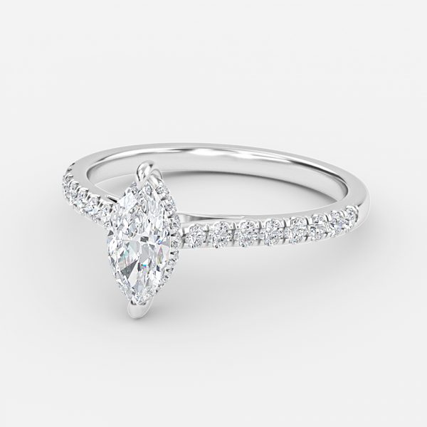 Marquise Hidden Halo Engagement Ring