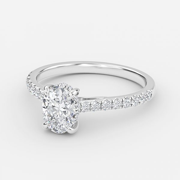 Oval Hidden Halo Engagement Ring