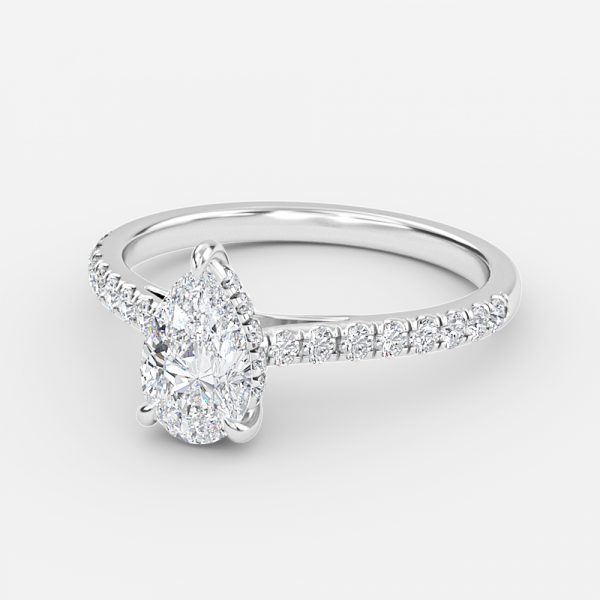 Pear Hidden Halo Engagement Ring