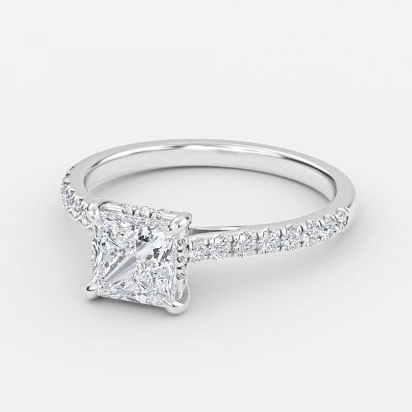 Princess Hidden Halo Engagement Ring