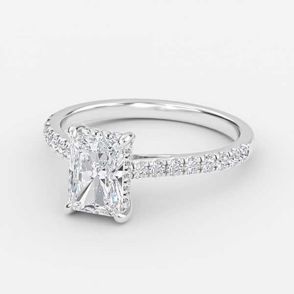 Radiant Hidden Halo Engagement Ring