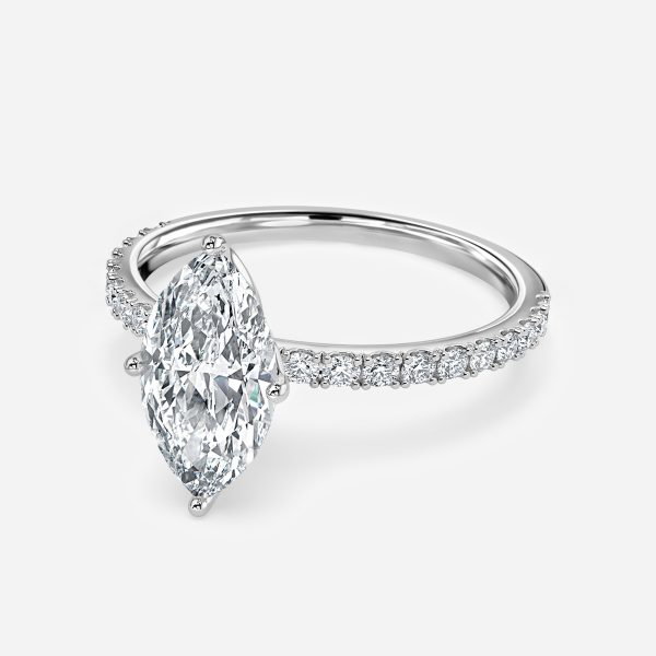 Marquise HIdden Halo Engagement Ring