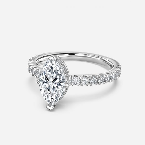 Marquise Hidden Halo Engagement Ring