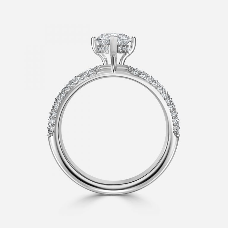 Marquise Hidden Halo Engagement Ring