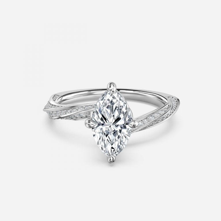 Marquise Hidden Halo Engagement Ring
