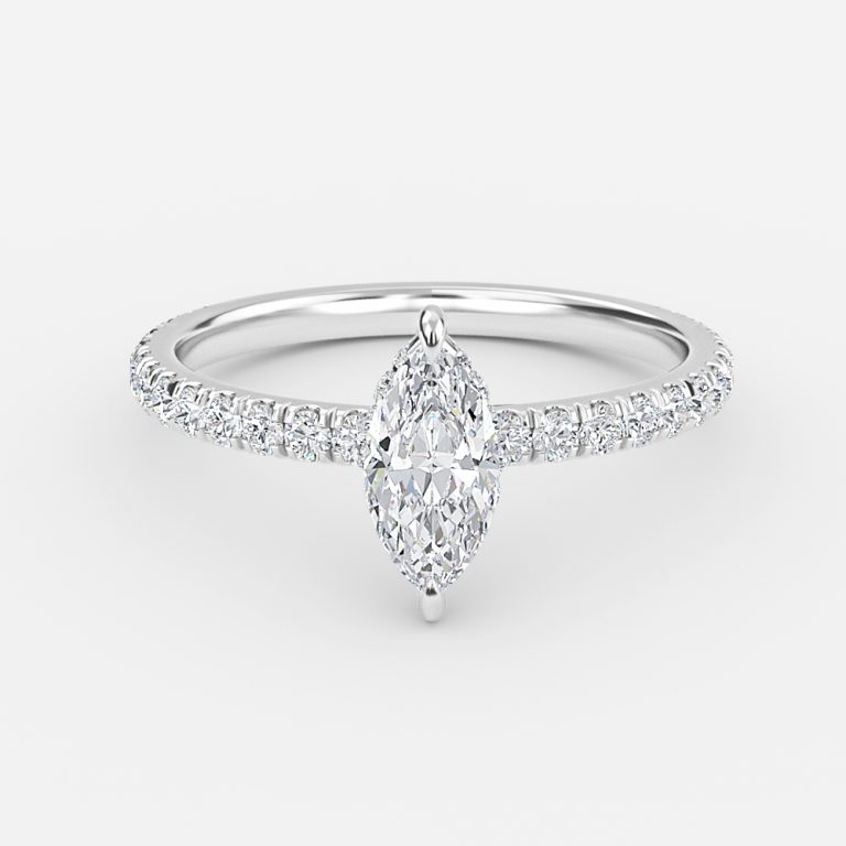 Marquise Hidden Halo Engagement Ring