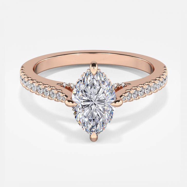 Marquise Hidden Halo Engagement Ring