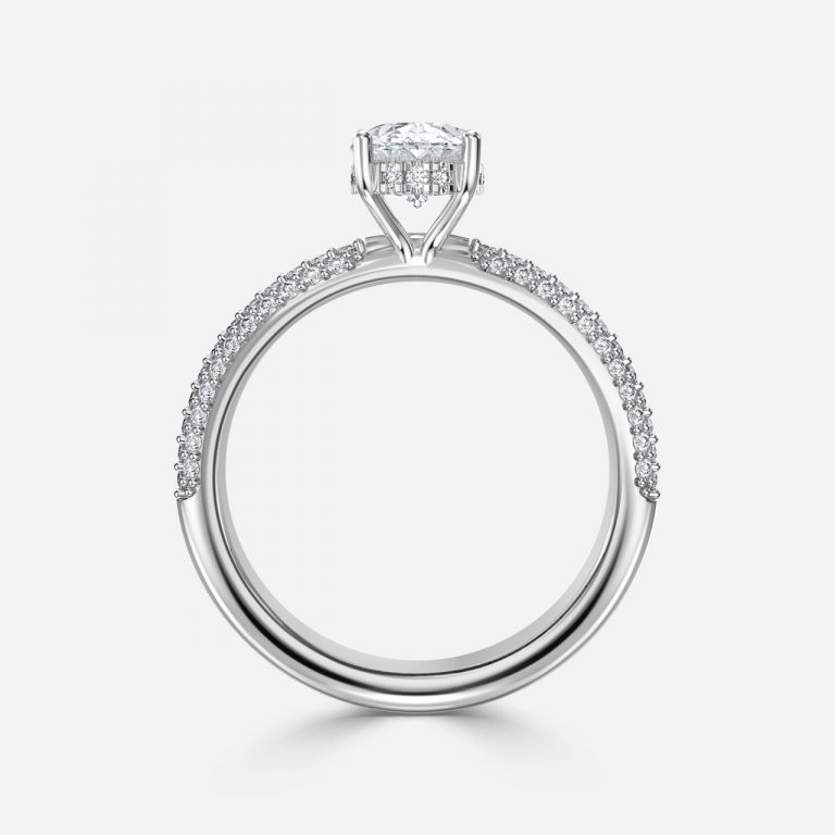Oval Hidden Halo Engagement Ring