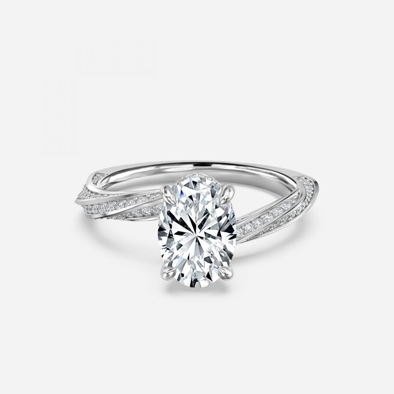 Oval Hidden Halo Engagement Ring