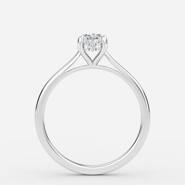 Oval Hidden Halo Engagement Ring