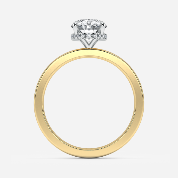 Oval Hidden Halo Engagement Ring