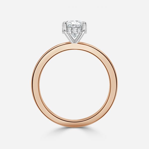 Oval Hidden Halo Engagement Ring