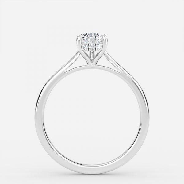 Pear Hidden Halo Engagement Ring