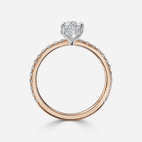 Pear Hidden Halo Engagement Ring