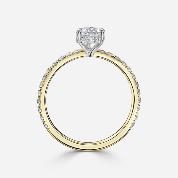 Pear Hidden Halo Engagement Ring