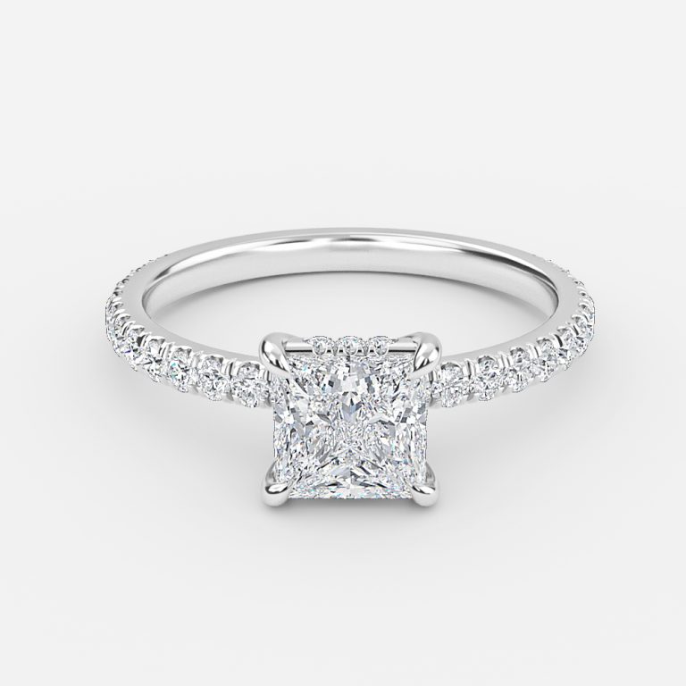 Princess Hidden Halo Engagement Ring