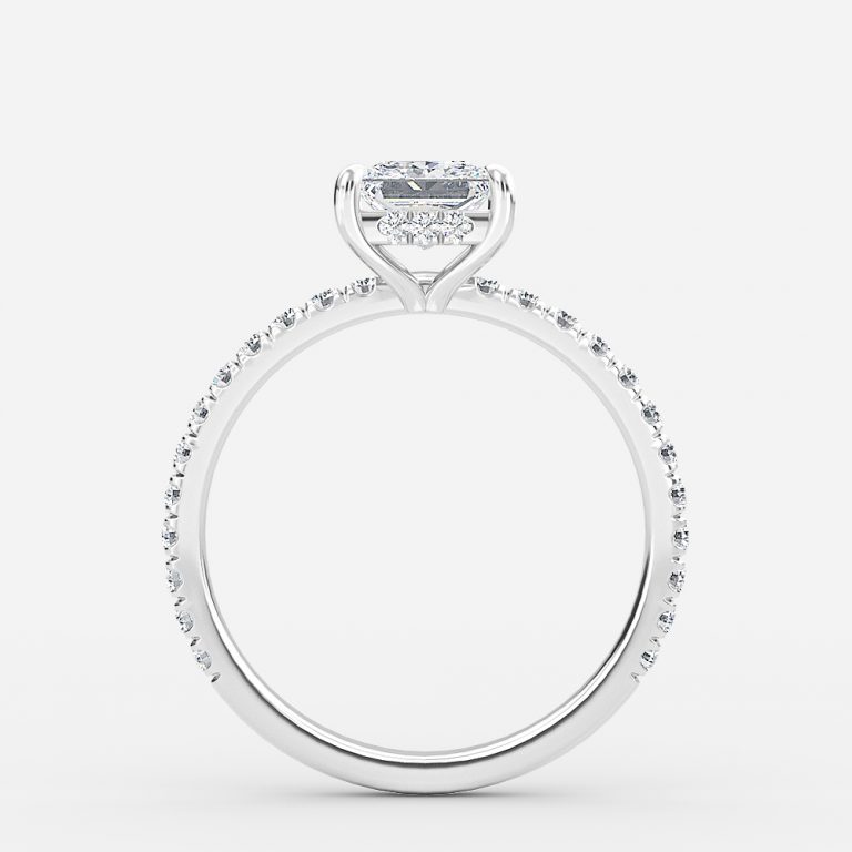 Princess Hidden Halo Engagement Ring