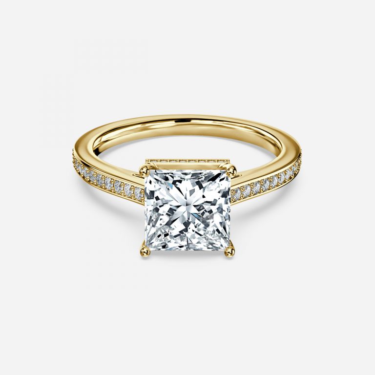 Princess Hidden Halo Engagement Ring