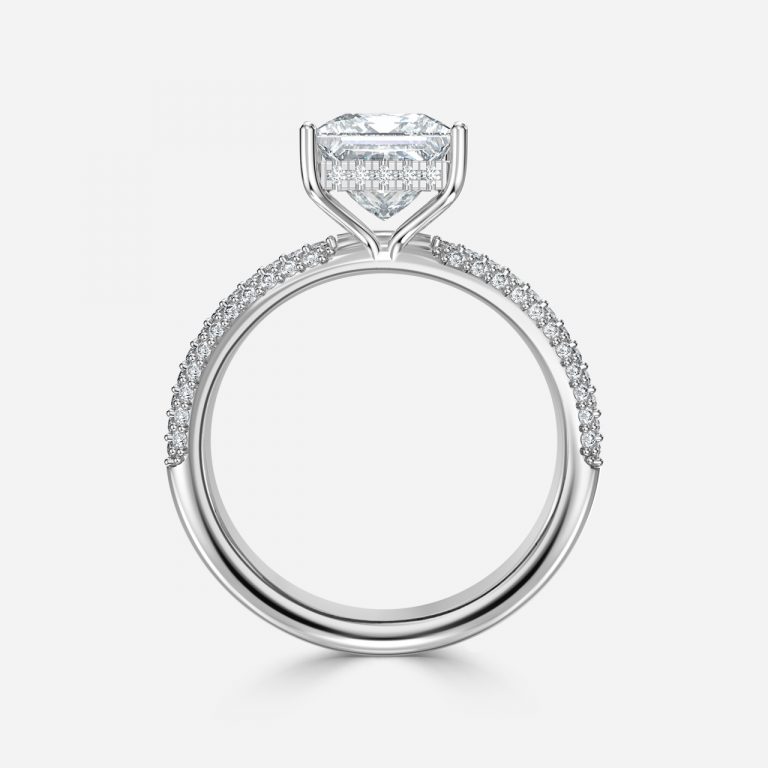 Princess Hidden Halo Engagement Ring