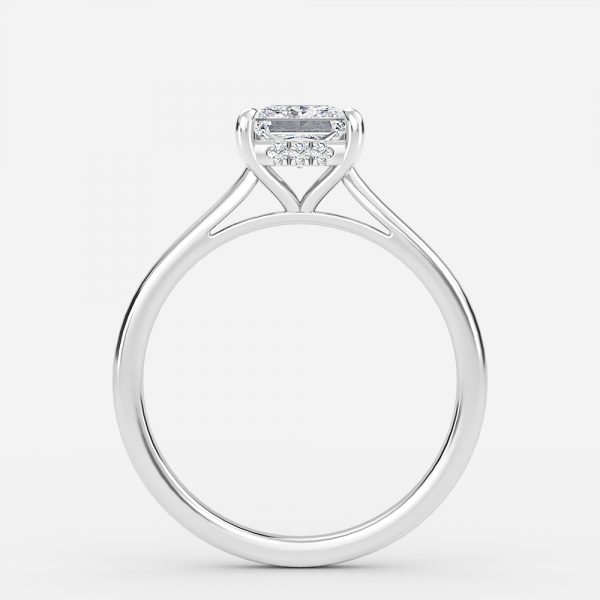 Princess Hidden Halo Engagement Ring