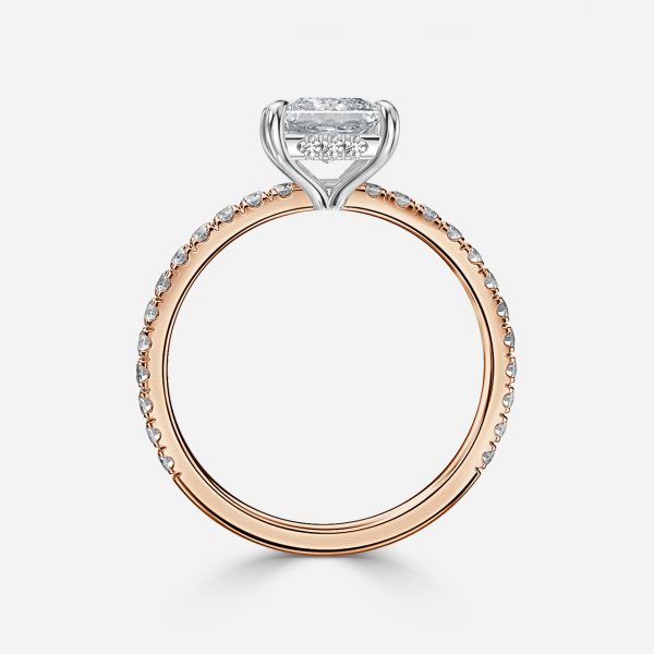 Princess Hidden Halo Engagement Ring
