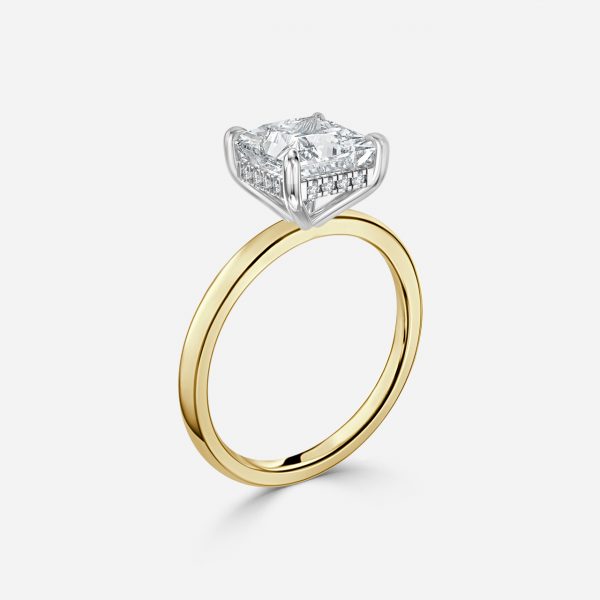 Princess Hidden Halo Engagement Ring