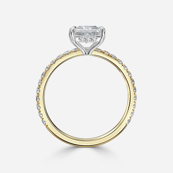 Princess Hidden Halo Engagement Ring