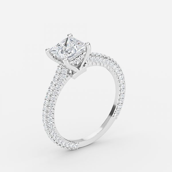Princess Hidden Halo Engagement Ring