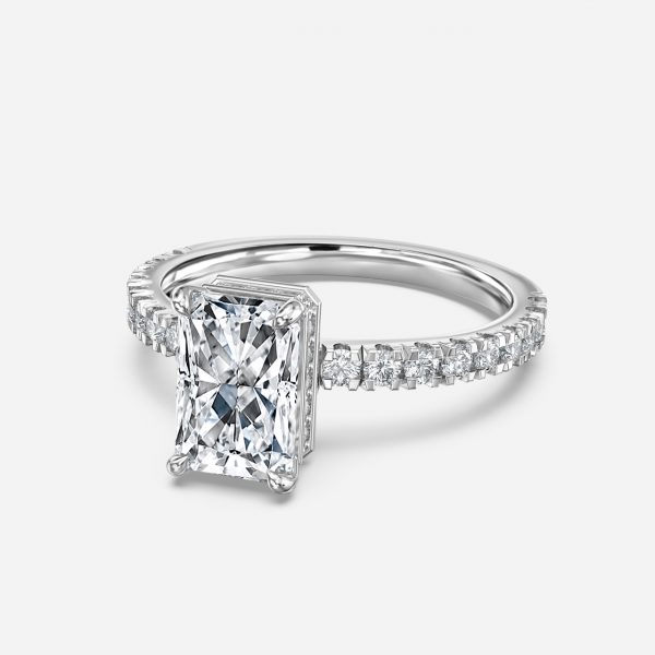 Radiant Hidden Halo Engagement Ring