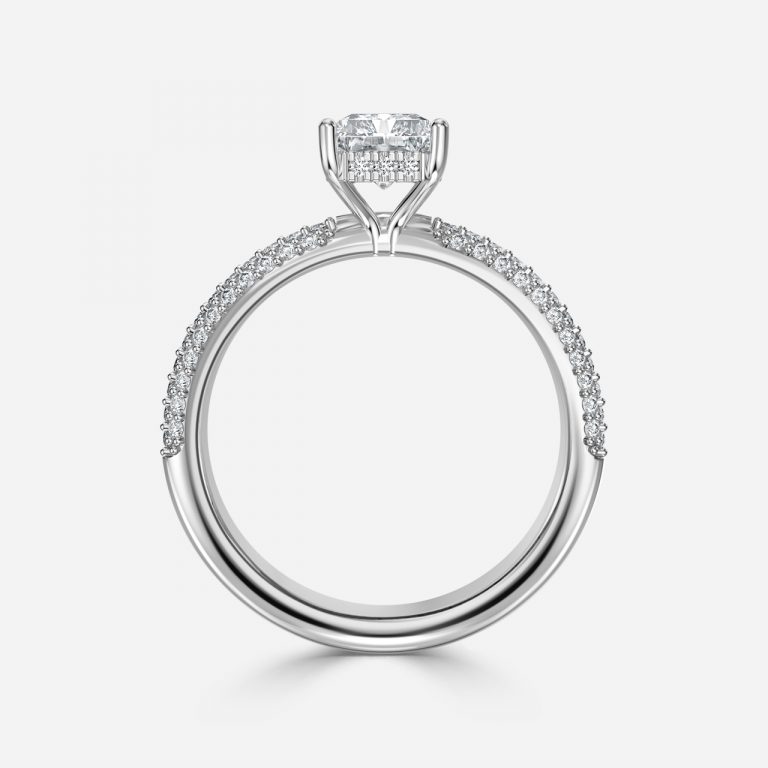 Radiant Hidden Halo Engagement Ring