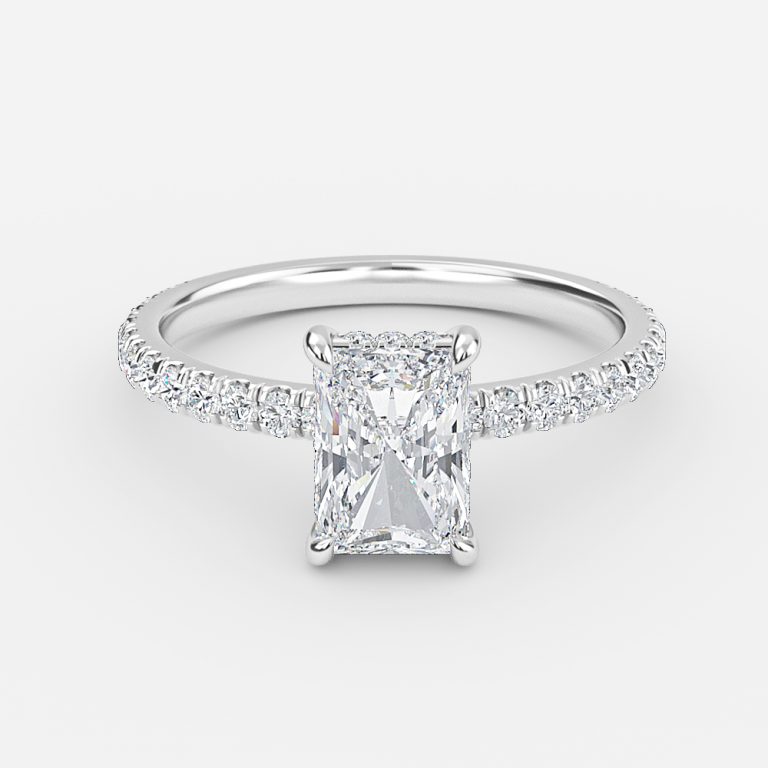 Radiant Hidden Halo Engagement Ring