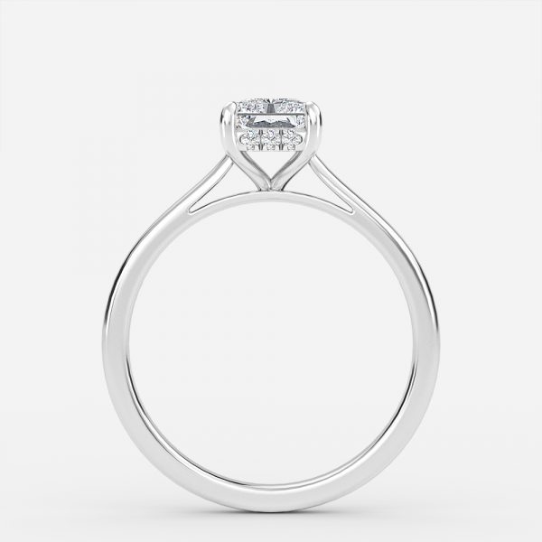 Radiant Hidden Halo Engagement Ring
