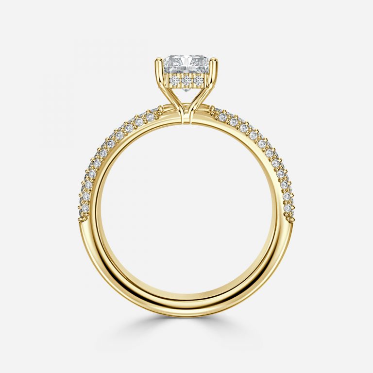 Radiant Hidden Halo Engagement Ring