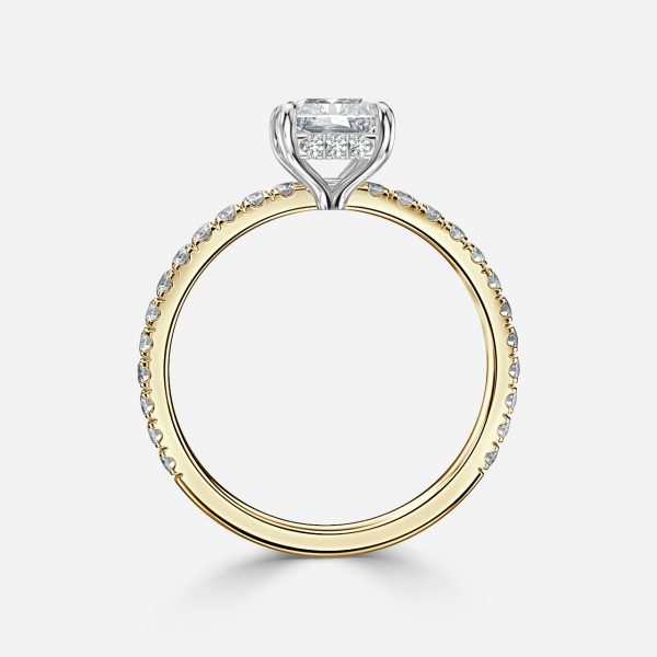 Radiant Hidden Halo Engagement Ring