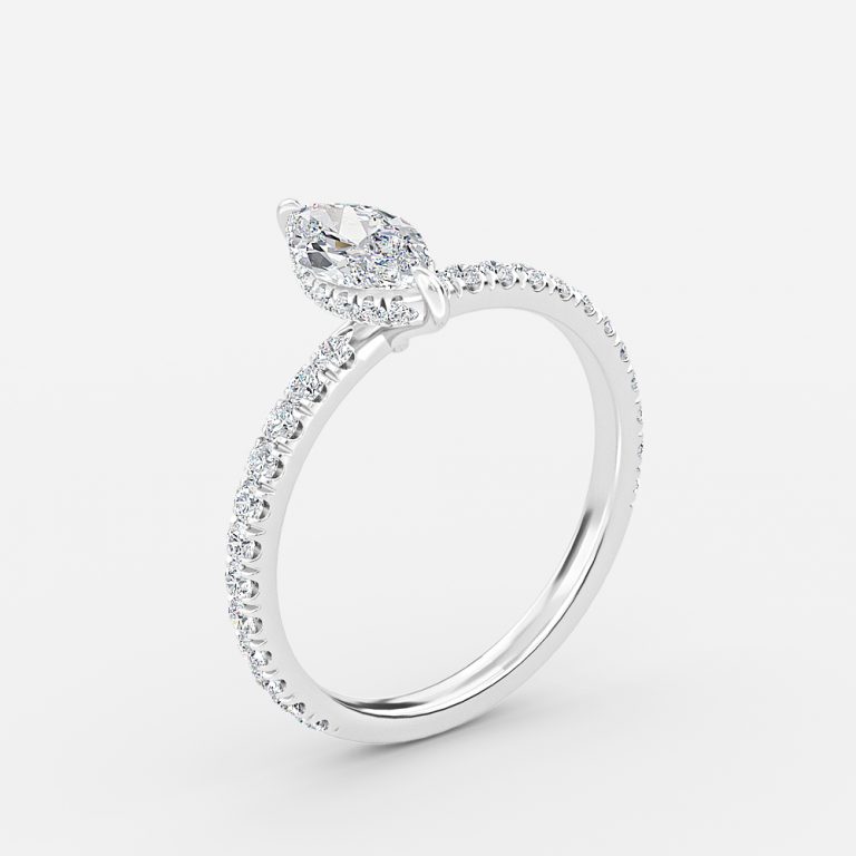 Marquise Hidden Halo Engagement Ring