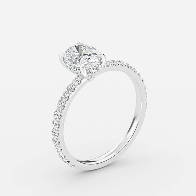 Oval Hidden Halo Engagement Ring