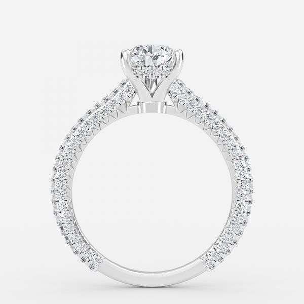 Pear Hidden Halo Engagement Ring