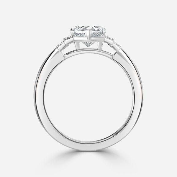 Heart Three Stone Engagement Ring