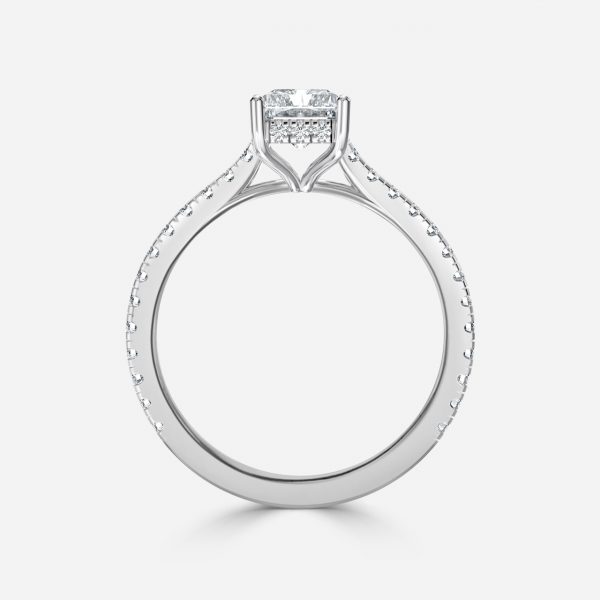 Radiant Hidden Halo Engagement Ring