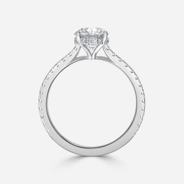 Round Hidden Halo Engagement Ring