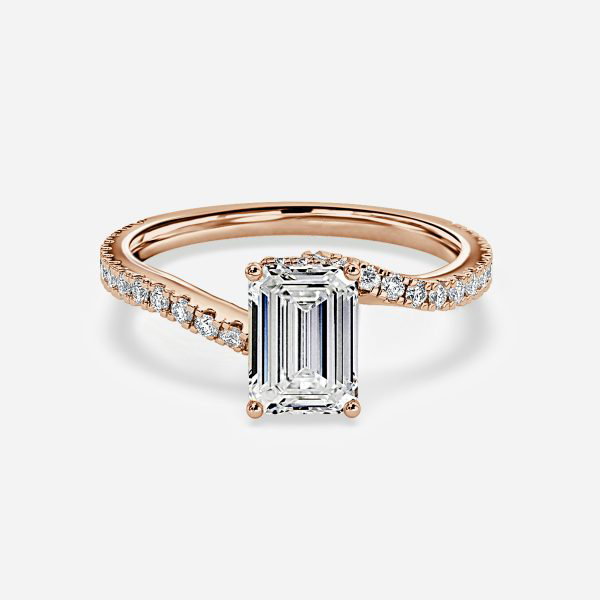 Emerald Hidden Halo Engagement Ring