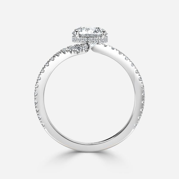 Round Hidden Halo Engagement Ring
